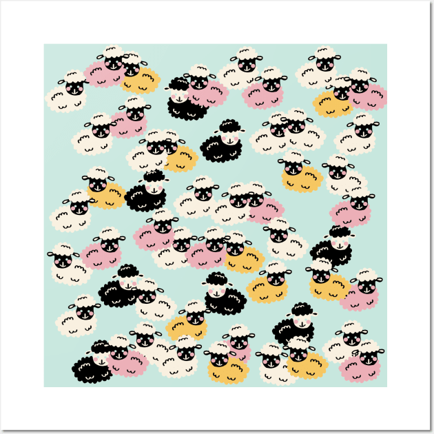 Cute Sheep Pattern Wall Art by kapotka